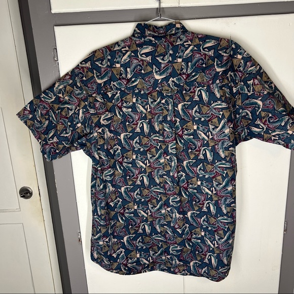 Columbia mens vintage novelty retro fish print causal button down shirt size XL - Picture 5 of 5